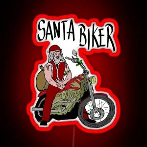 Santa Biker RGB Neon Sign