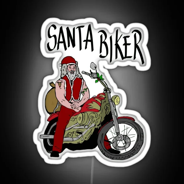 Santa Biker RGB Neon Sign