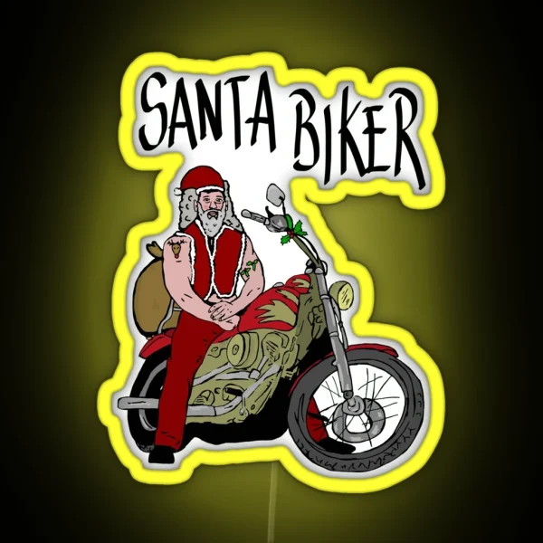 Santa Biker RGB Neon Sign
