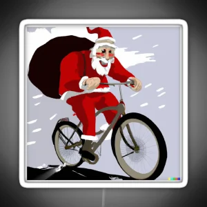 Santa Claus On A Bike RGB Neon Sign