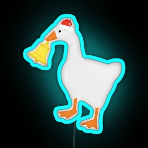Santa Goose With Bell RGB Neon Sign