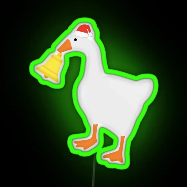 Santa Goose With Bell RGB Neon Sign