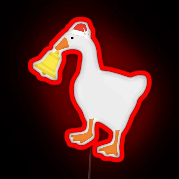 Santa Goose With Bell RGB Neon Sign
