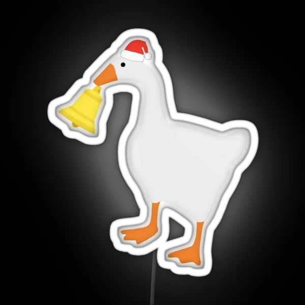 Santa Goose With Bell RGB Neon Sign