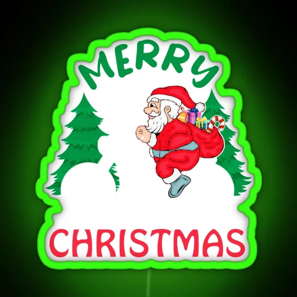 Santa Riding Motorcycle RGB Neon Sign