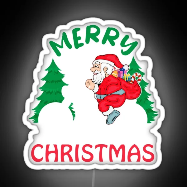 Santa Riding Motorcycle RGB Neon Sign