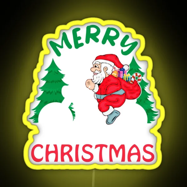 Santa Riding Motorcycle RGB Neon Sign