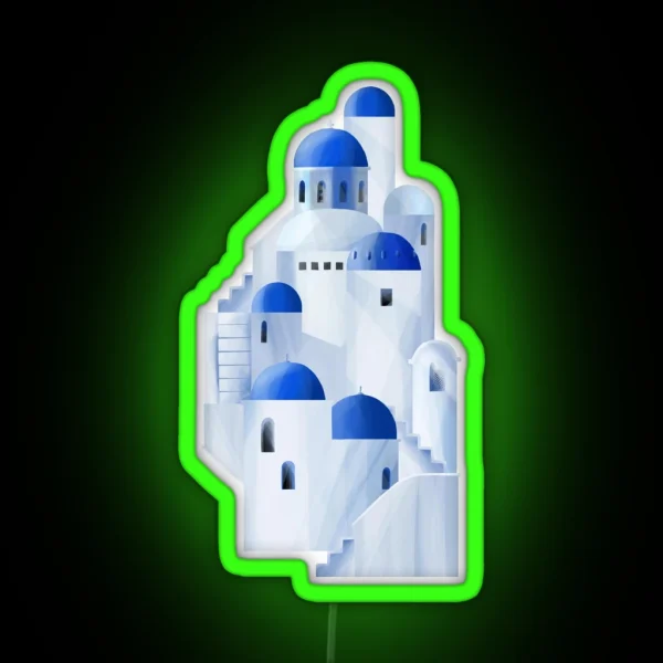 Santorini Island In The Greece RGB Neon Sign