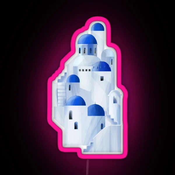 Santorini Island In The Greece RGB Neon Sign