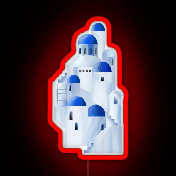 Santorini Island In The Greece RGB Neon Sign