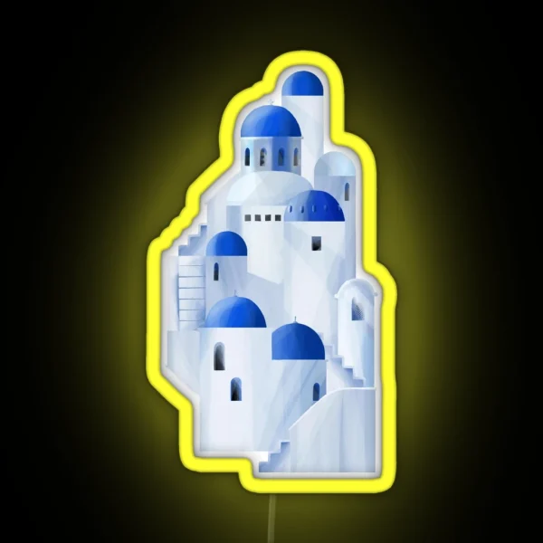 Santorini Island In The Greece RGB Neon Sign