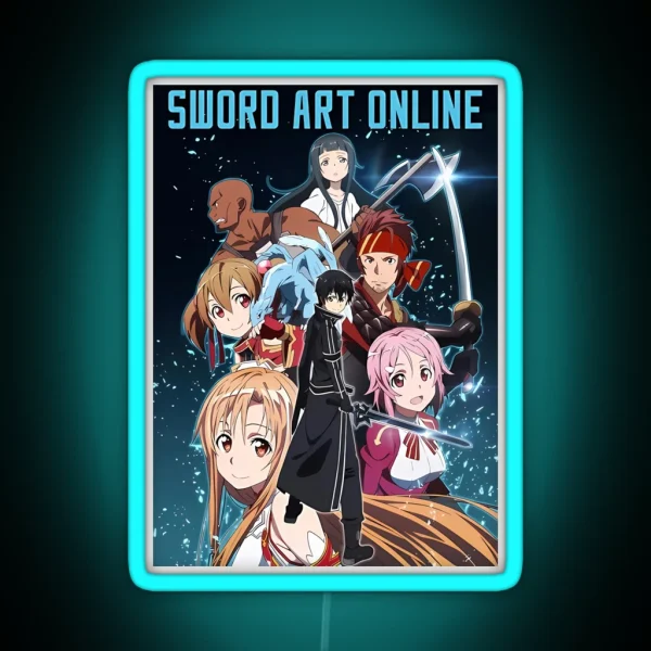 SAO Full Squad RGB Neon Sign