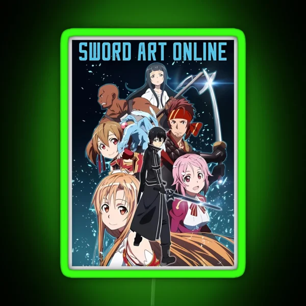 SAO Full Squad RGB Neon Sign