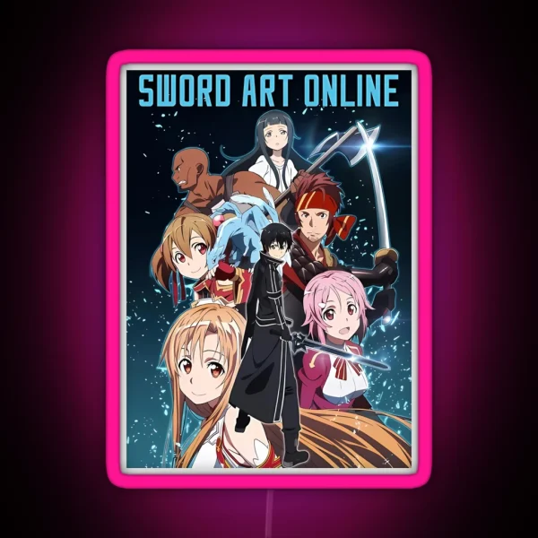 SAO Full Squad RGB Neon Sign
