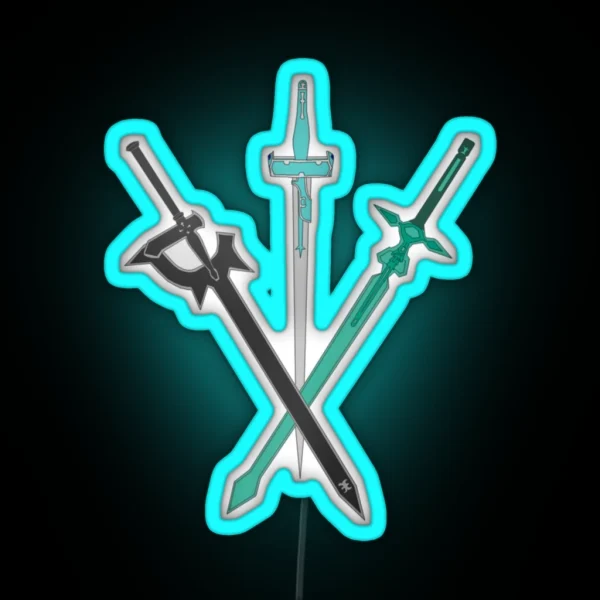 SAO Swords RGB Neon Sign