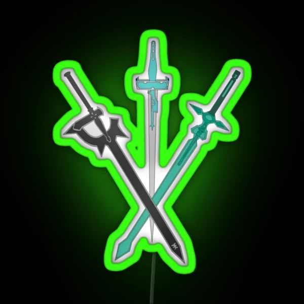 SAO Swords RGB Neon Sign