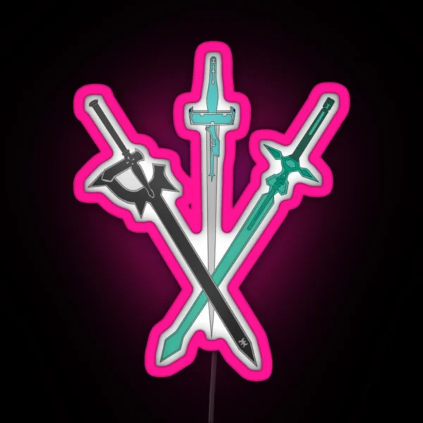 SAO Swords RGB Neon Sign