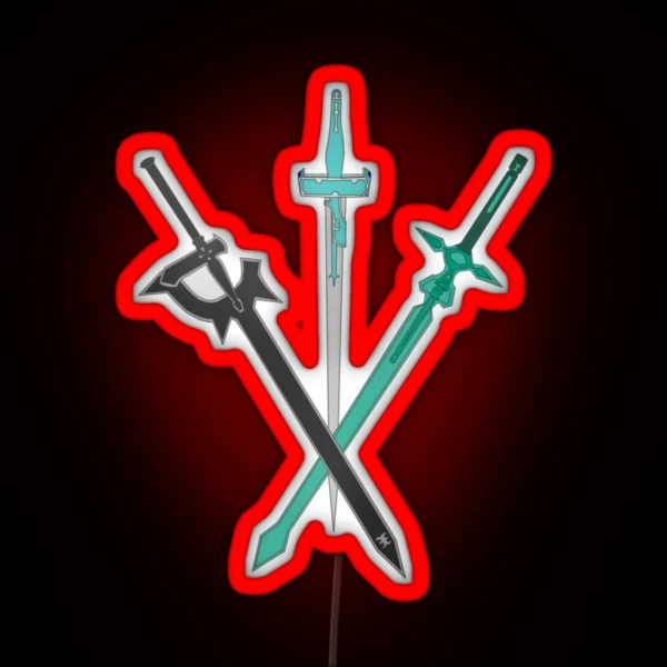 SAO Swords RGB Neon Sign