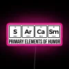 Sarcasm Elements of Humor Periodic Table Neon Sign with LED RGB Pink Lighting