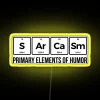 sarcasm elements of humor periodic table graphic neon sign