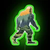 Sasquatch Bigfoot Cryptids Neon Sign Graphic Art Cryptozoology Green