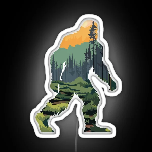 Sasquatch Bigfoot Cryptids Graphic Art RGB Neon Sign