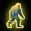 sasquatch bigfoot cryptids graphic art cryptozoology rgb neon sign yellow