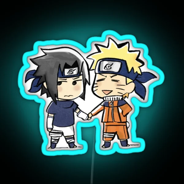 Sasuke And Naruto Genin RGB Neon Sign