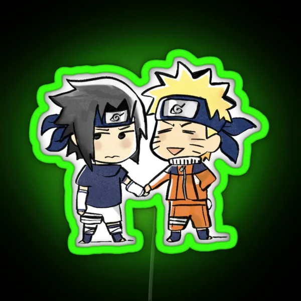 Sasuke And Naruto Genin RGB Neon Sign