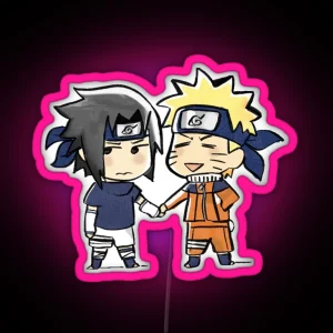 Sasuke And Naruto Genin RGB Neon Sign