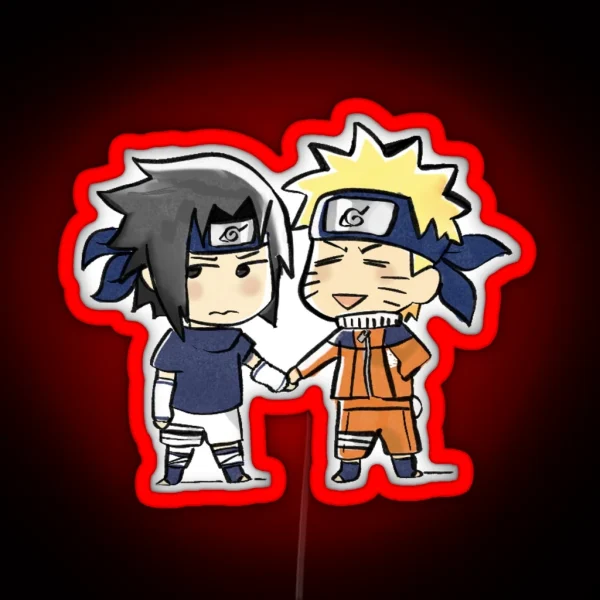 Sasuke And Naruto Genin RGB Neon Sign