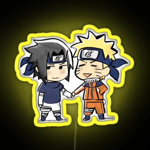 Sasuke And Naruto Genin RGB Neon Sign