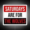 saturday wolf neon sign rgb vibrant white design
