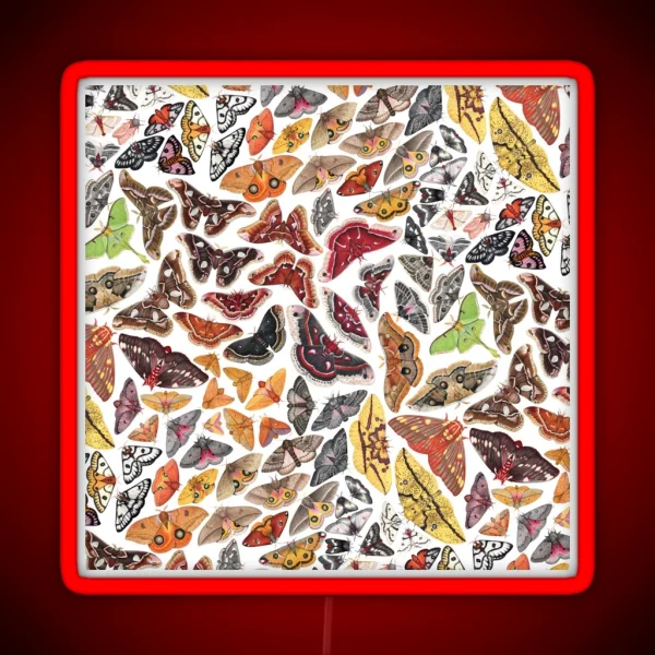 Saturniid Moths Of North America Pattern RGB Neon Sign