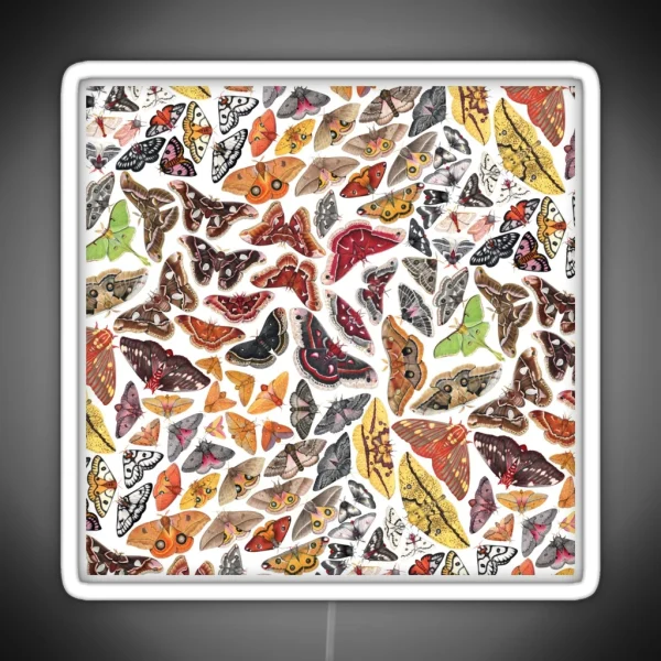 Saturniid Moths Of North America Pattern RGB Neon Sign