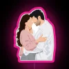 satya prem ki katha neon pink sign text.