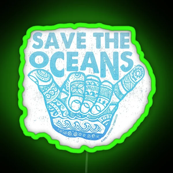 Save The Oceans RGB Neon Sign