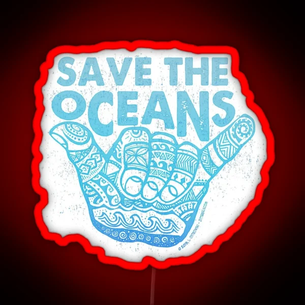 Save The Oceans RGB Neon Sign