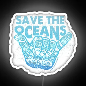 Save The Oceans RGB Neon Sign