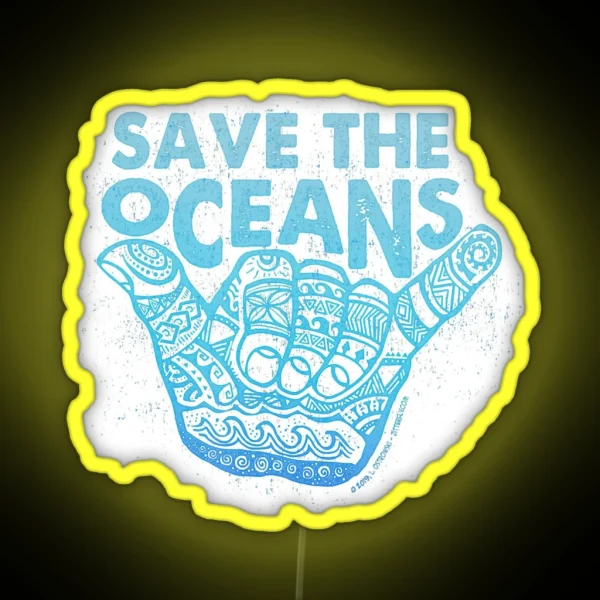 Save The Oceans RGB Neon Sign