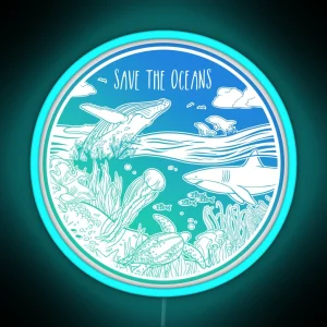 Save The Oceans RGB Neon Sign