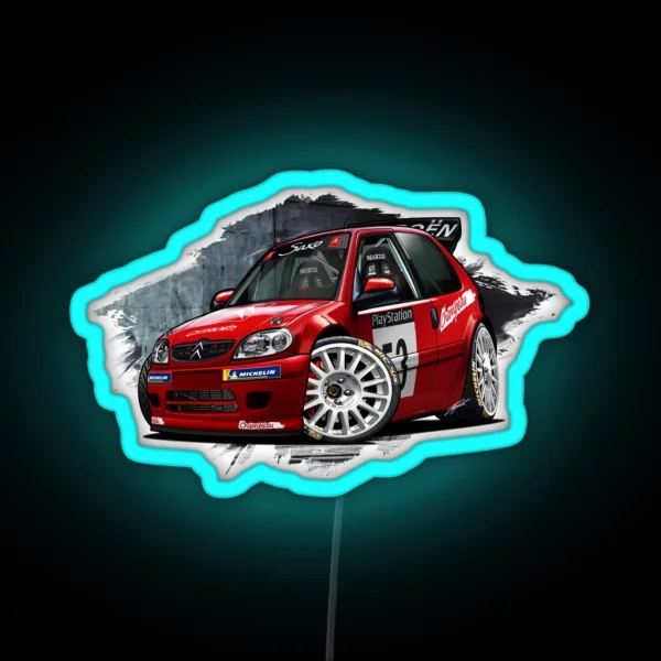 Saxo Super 1600 WRC RGB Neon Sign