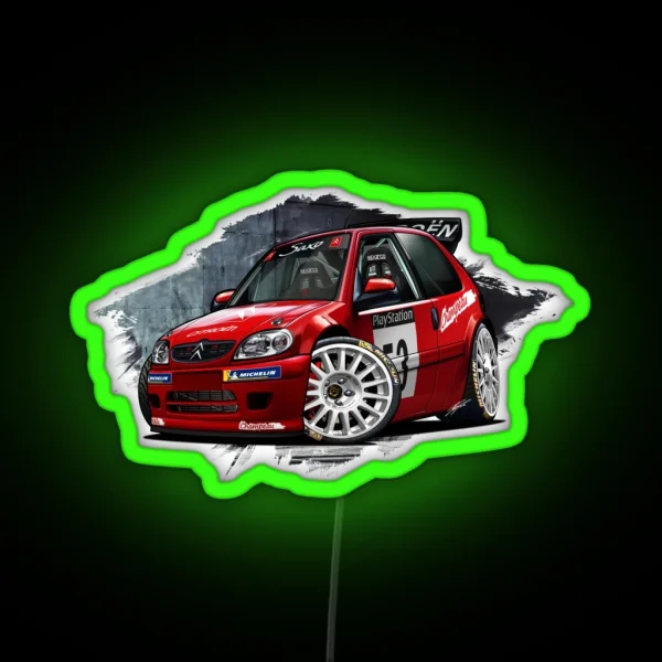 Saxo Super 1600 WRC RGB Neon Sign