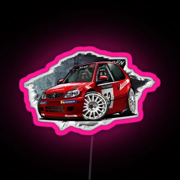 Saxo Super 1600 WRC RGB Neon Sign