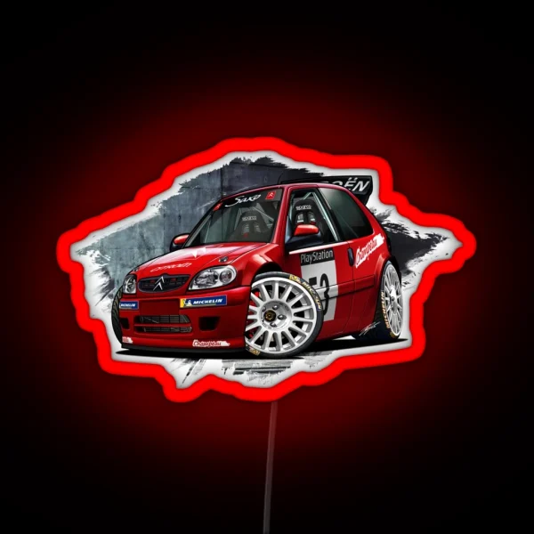 Saxo Super 1600 WRC RGB Neon Sign