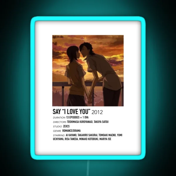 Say I Love You Alternative Poster RGB Neon Sign