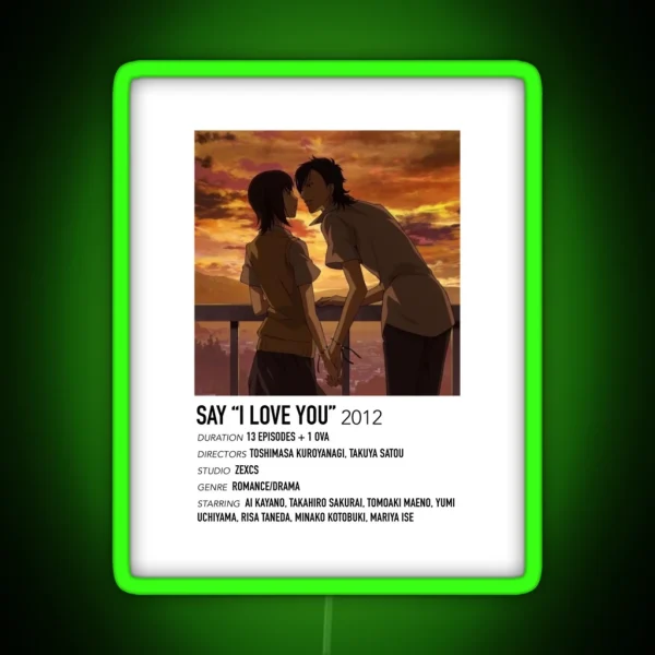 Say I Love You Alternative Poster RGB Neon Sign