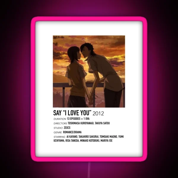 Say I Love You Alternative Poster RGB Neon Sign