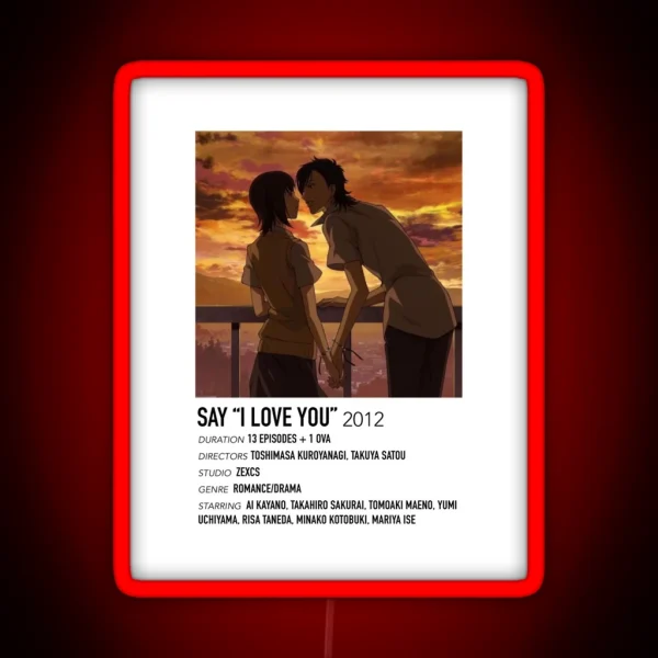 Say I Love You Alternative Poster RGB Neon Sign