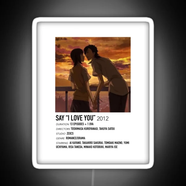 Say I Love You Alternative Poster RGB Neon Sign